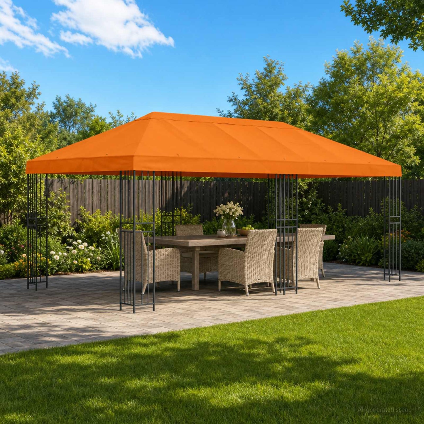 6 x 3 m Orange Polyester and Steel 190