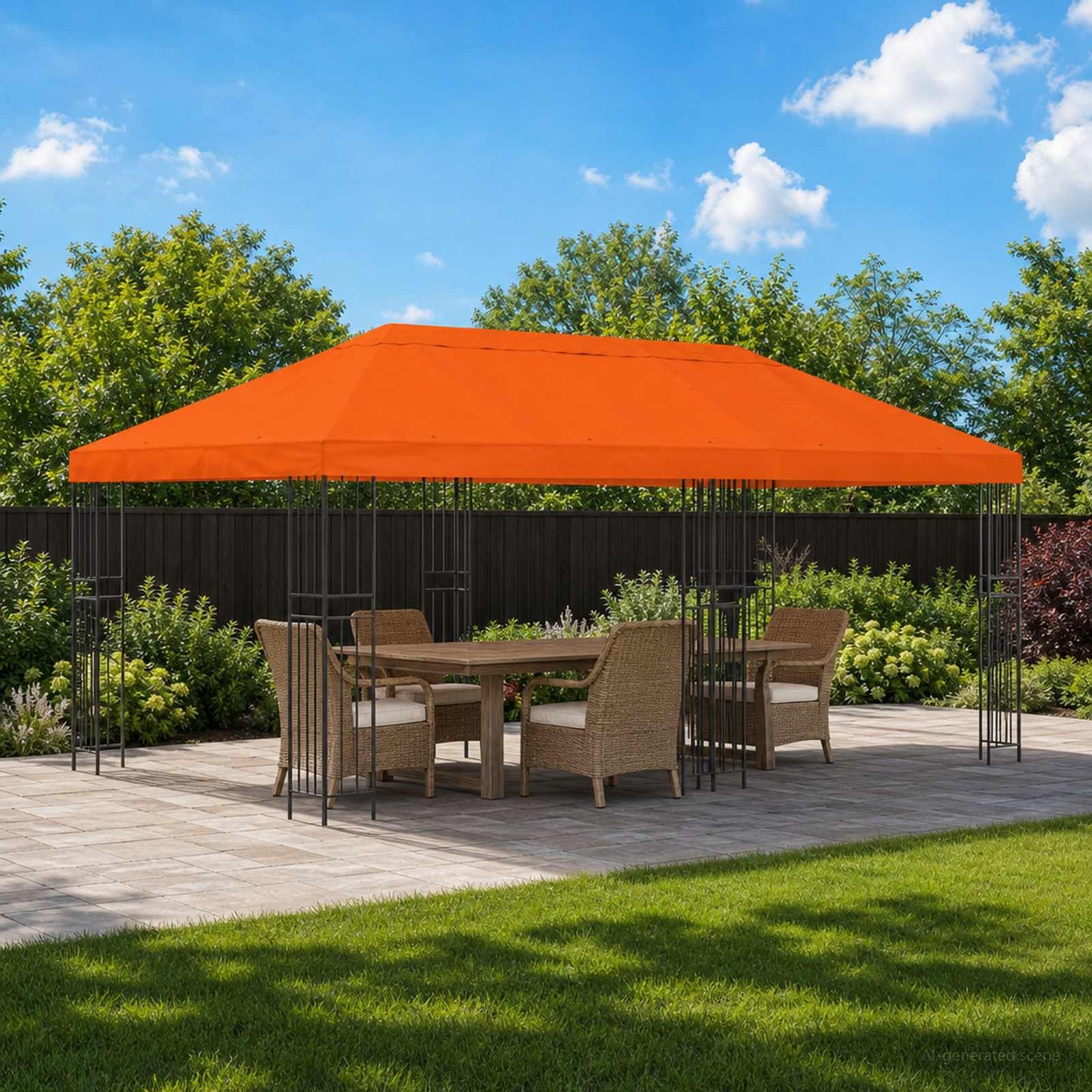 Garden Gazebo 6 x 3 m Orange Polyester and Steel 190 gsm
