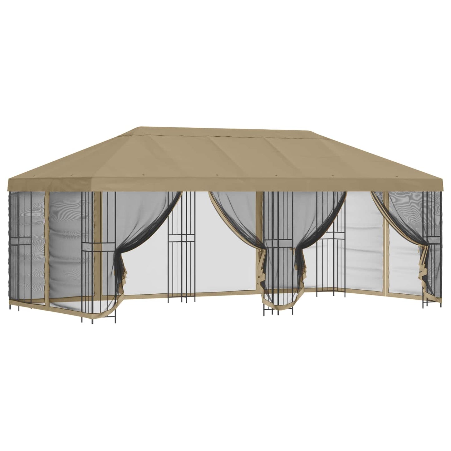 6 x 3 m Beige Polyester and Steel 190 gsm