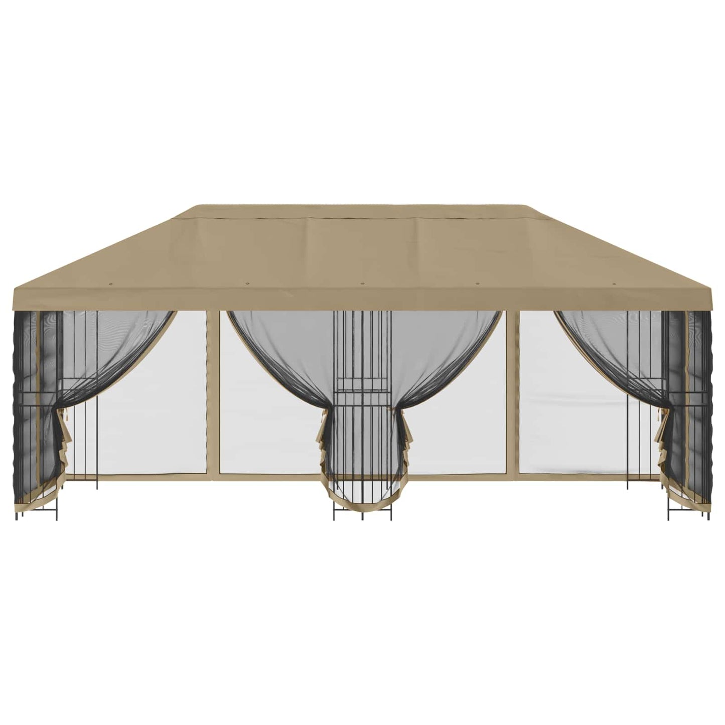 6 x 3 m Beige Polyester and Steel 190 gsm