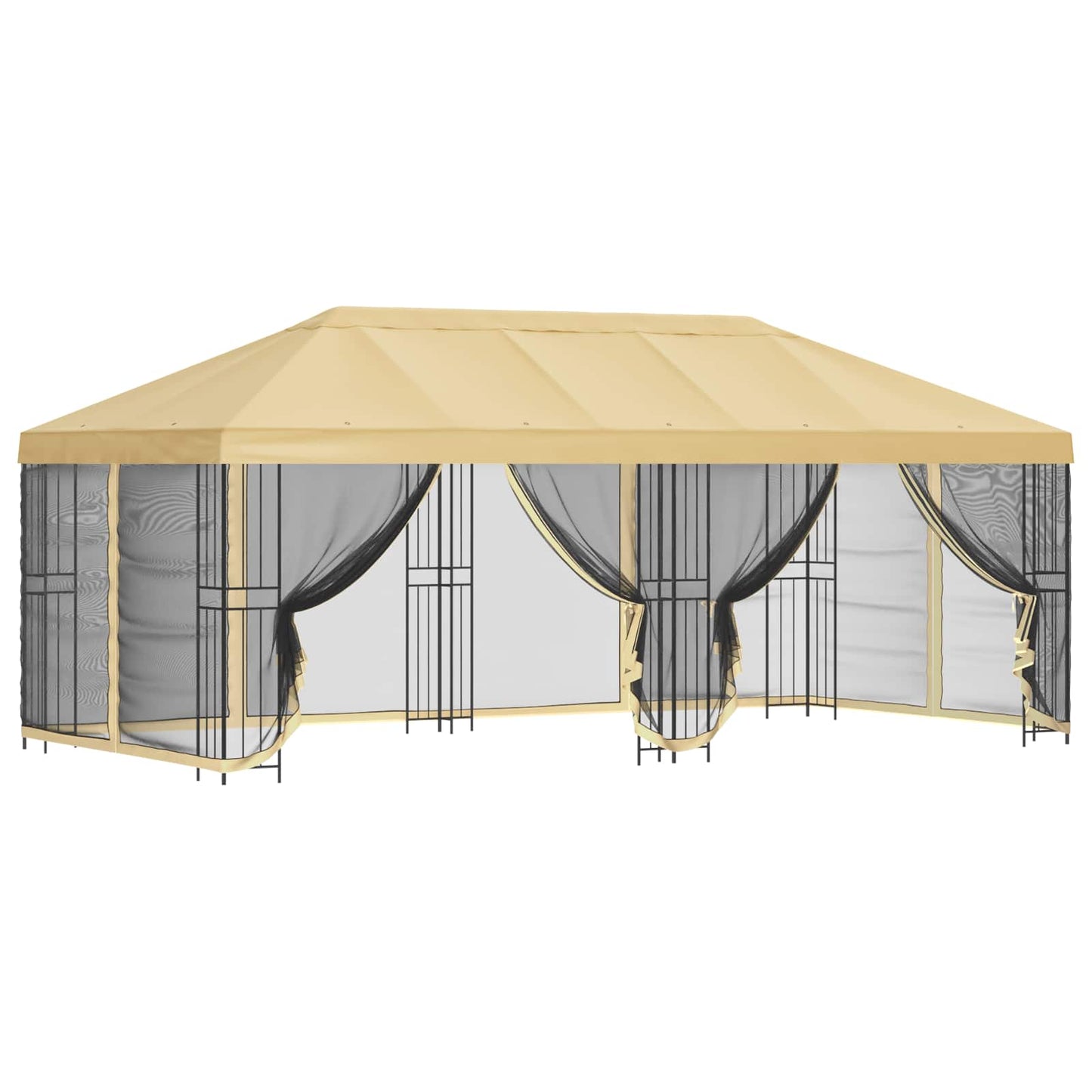 6 x 3 m Cream Polyester and Steel 190