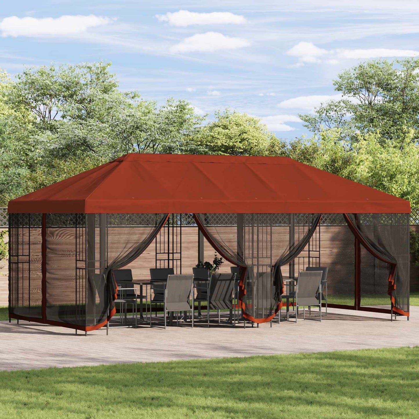 6 x 3 m Terracotta Polyester and Steel 190