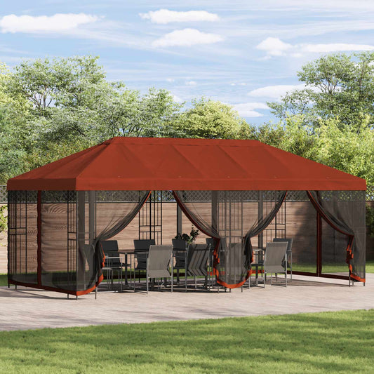 6 x 3 m Terracotta Polyester and Steel 190 gsm