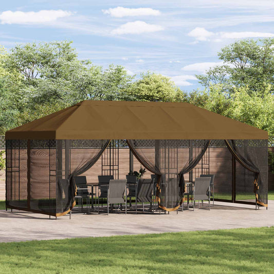 6 x 3 m Taupe Polyester and Steel 190 gsm