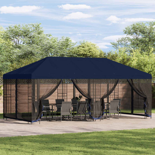 6 x 3 m Blue Polyester and Steel 190 gsm