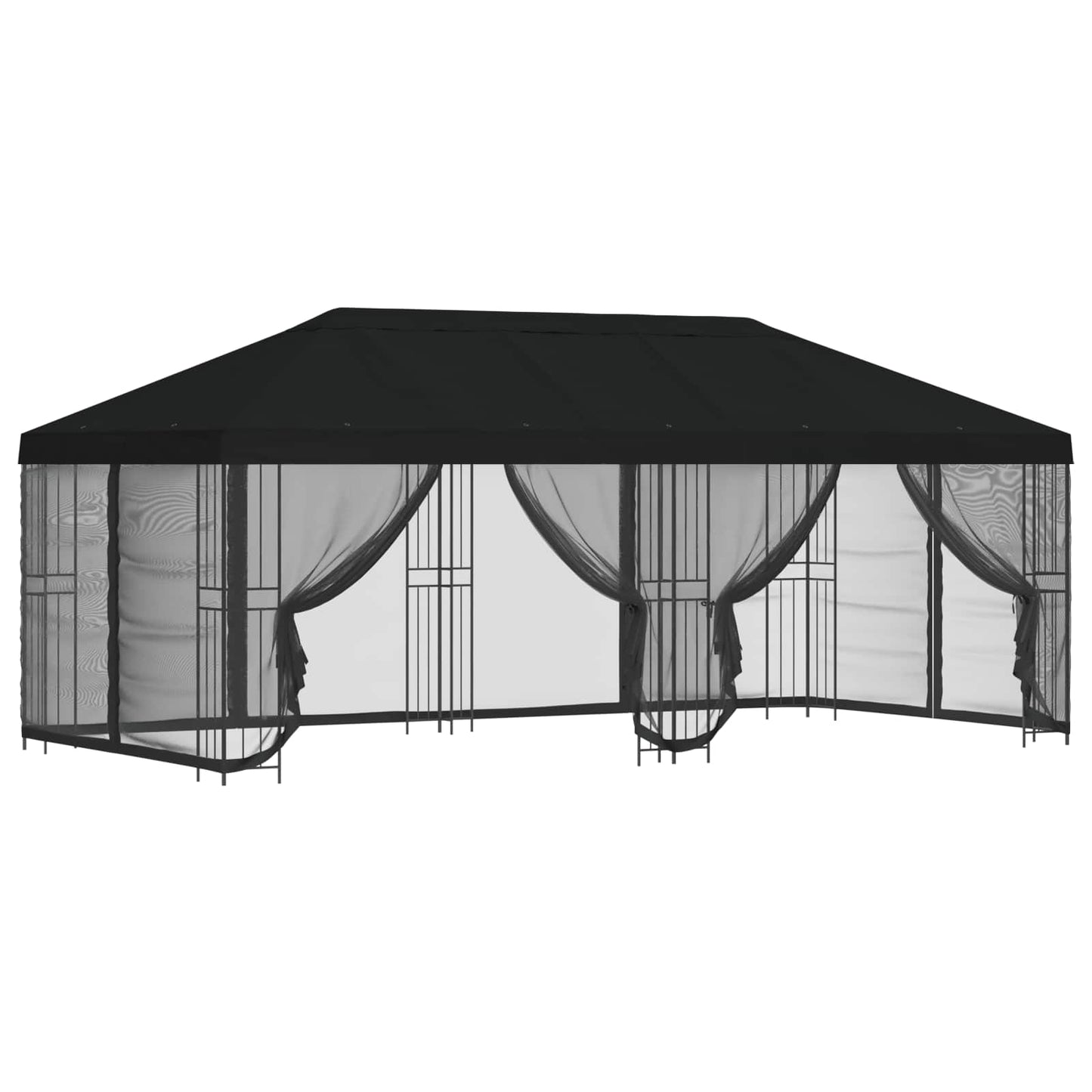 6 x 3 m Black Polyester and Steel 190