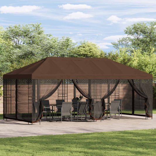 6 x 3 m Brown Polyester and Steel 190 gsm