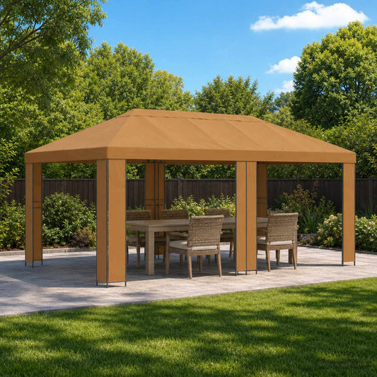 Garden Gazebo 6 x 3 m Beige Polyester and Steel 190 gsm