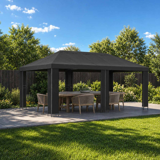 Garden Gazebo 6 x 3 m Anthracite Polyester and Steel 190 gsm