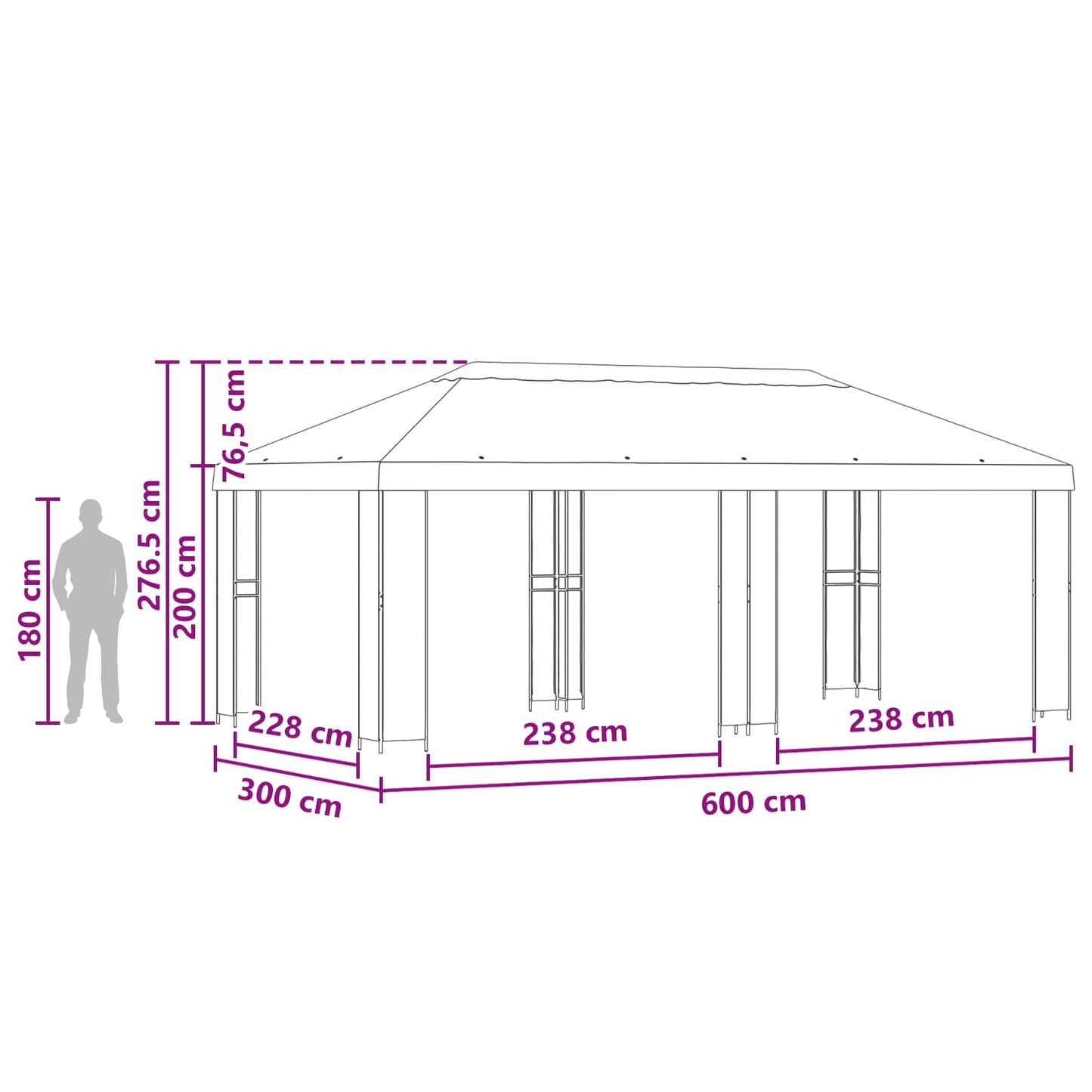 Garden Gazebo 6 x 3 m Terracotta Polyester and Steel 190