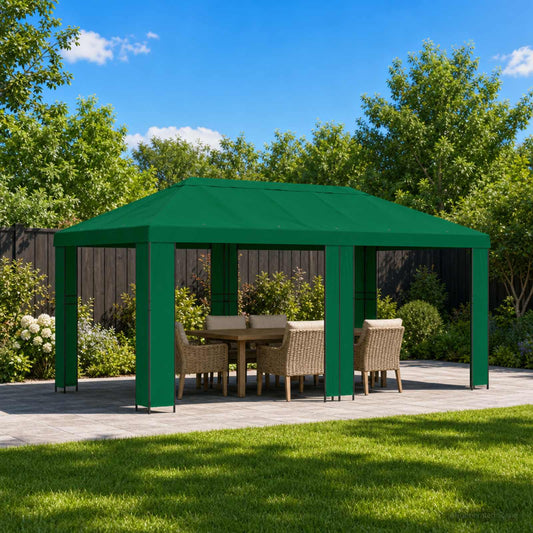 Garden Gazebo 6 x 3 m Green Polyester and Steel 190 gsm