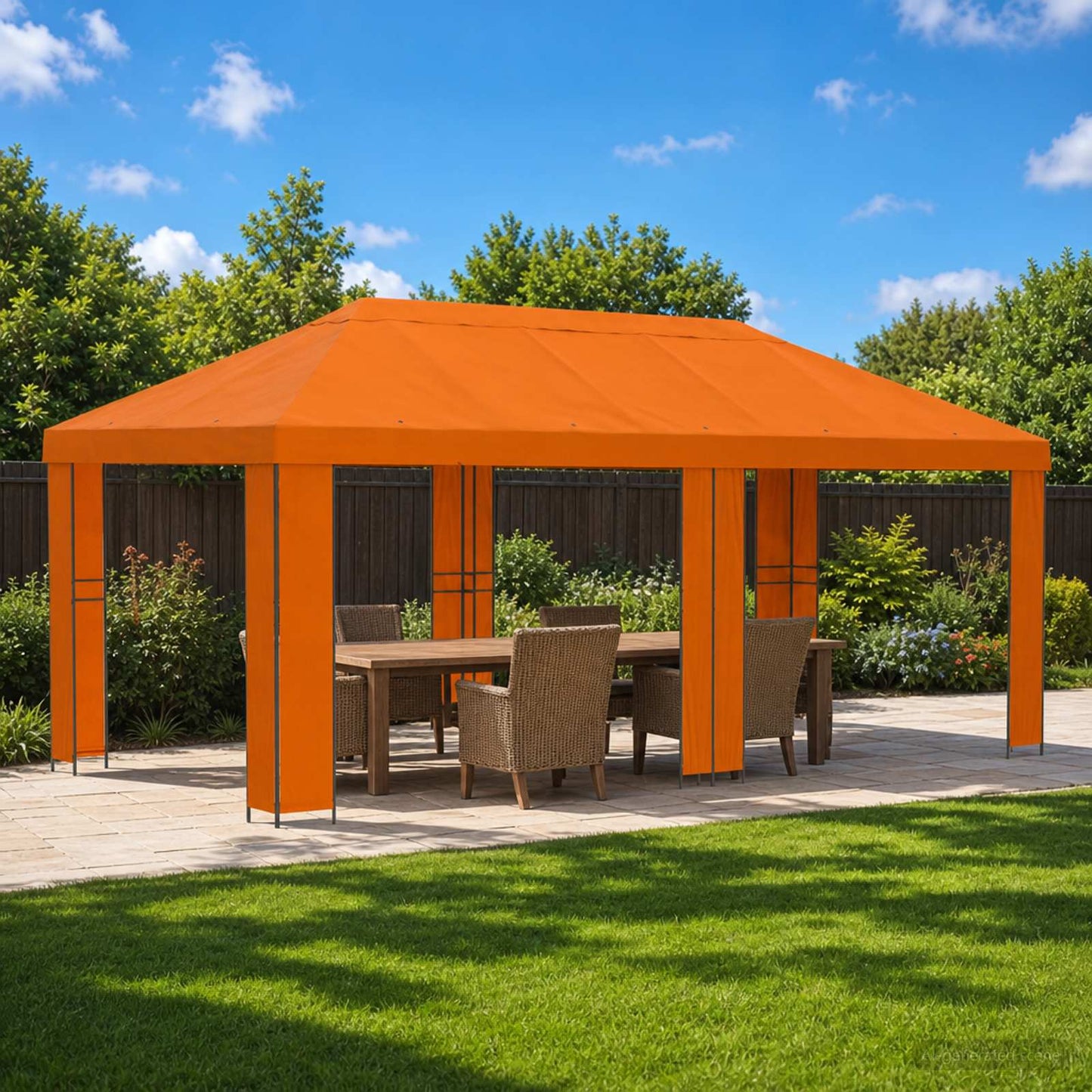 Garden Gazebo 6 x 3 m Orange Polyester and Steel 190