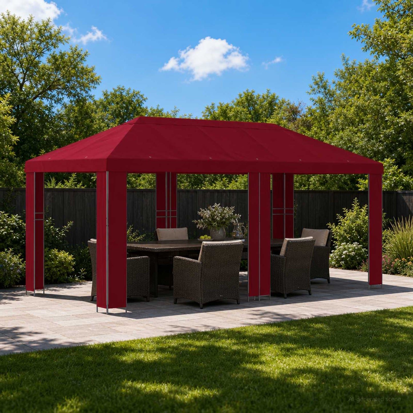 Garden Gazebo 6 x 3 m Burgundy Polyester and Steel 190