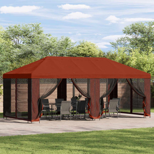 Garden Gazebo with Sidewalls 6 x 3 m Terracotta