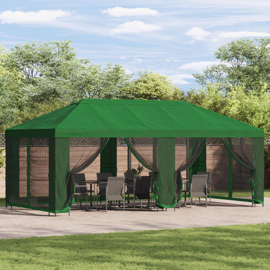 Garden Gazebo with Sidewalls 6 x 3 m Green Polyester and Steel
