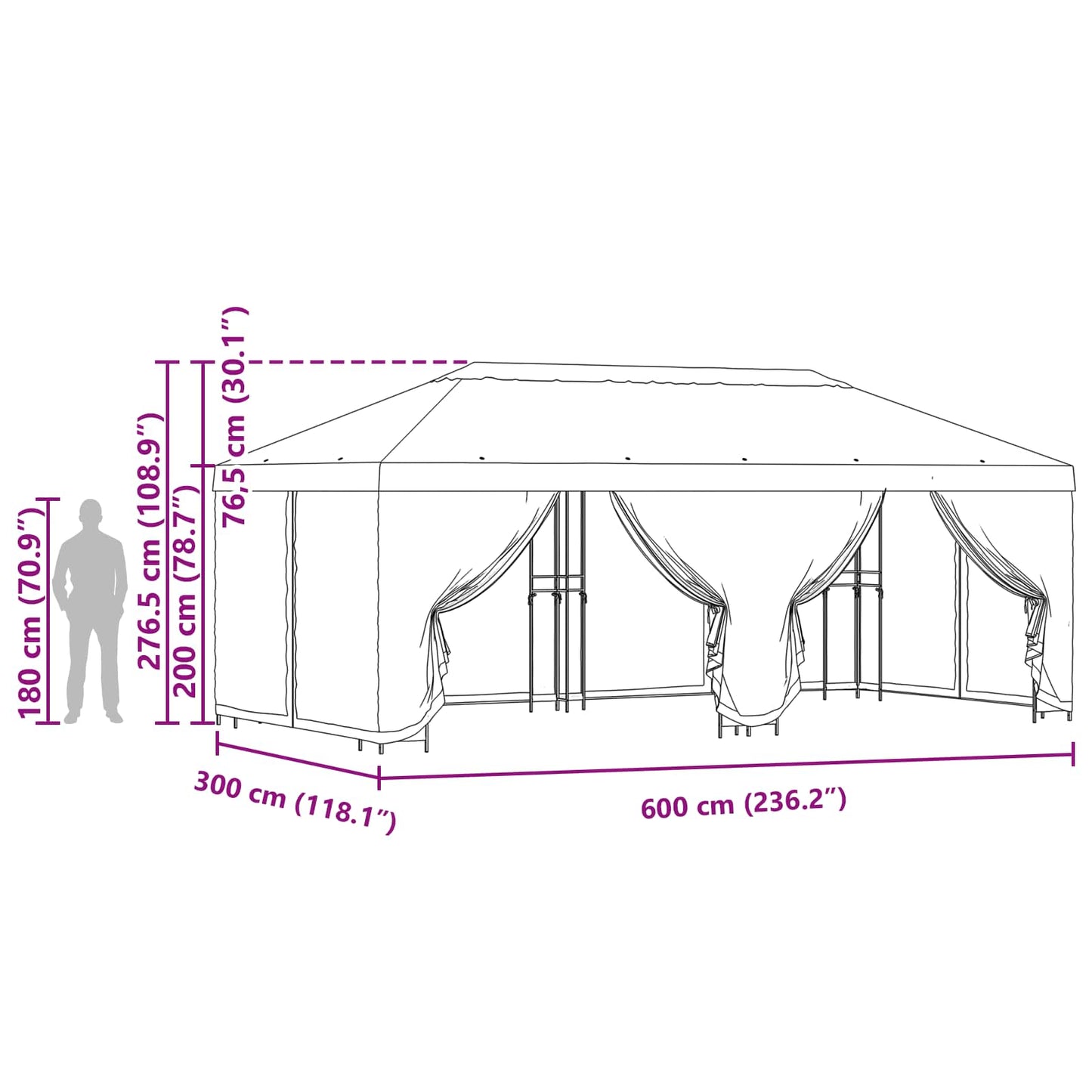 6 x 3 m Yellow Polyester and Steel 190