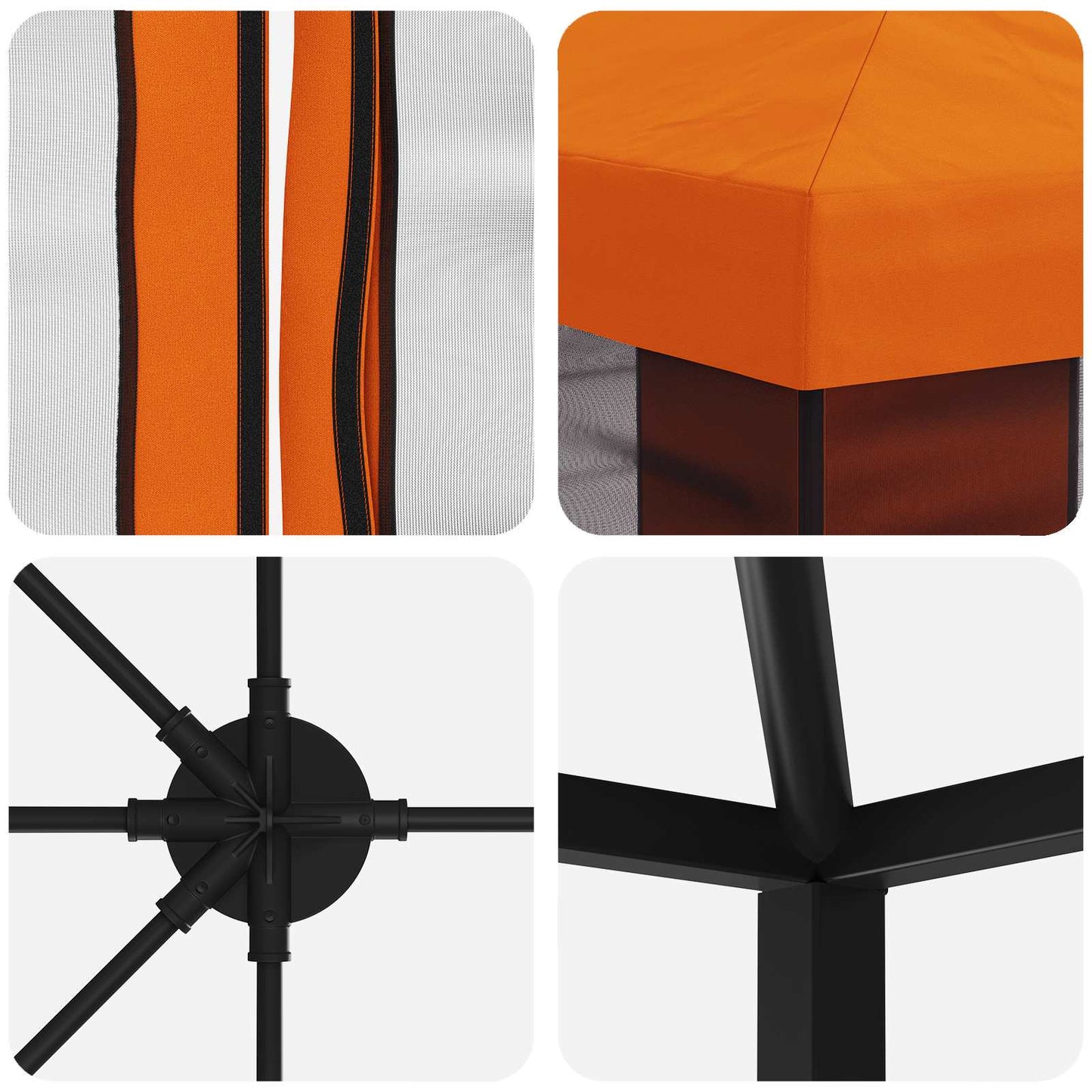 6 x 3 m Orange Polyester and Steel 190