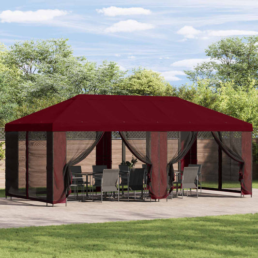 Garden Gazebo with Sidewalls 6 x 3 m Burgundy