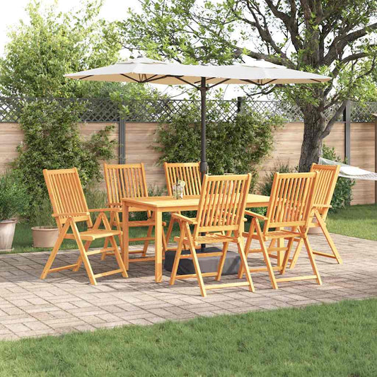 Garden Dining Set 7 pcs Brown Solid Acacia Wood
