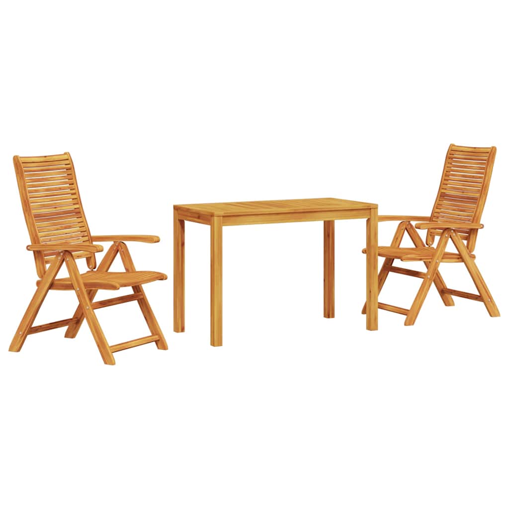 Garden Dining Set 3 pcs Brown Solid Acacia Wood