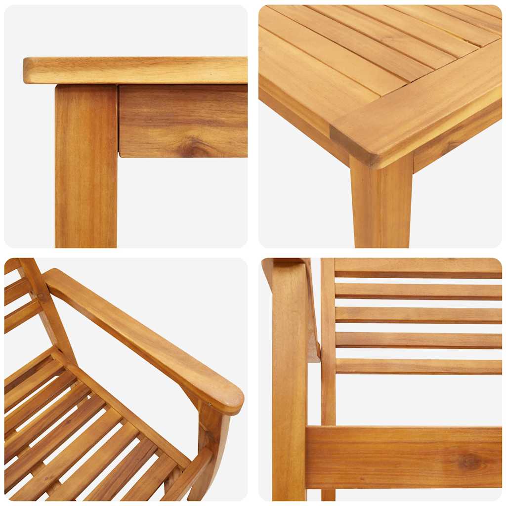 Garden Dining Set 9 pcs Brown Solid Acacia Wood