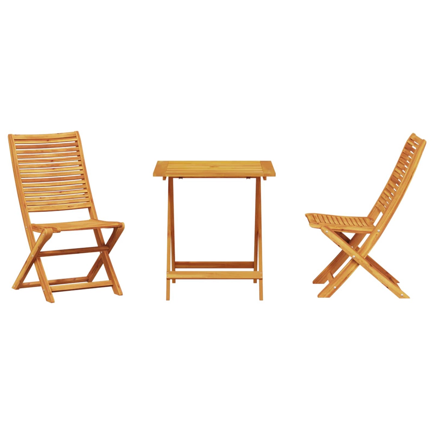 Folding Bistro Set Folding 3 pcs Brown Solid Acacia Wood