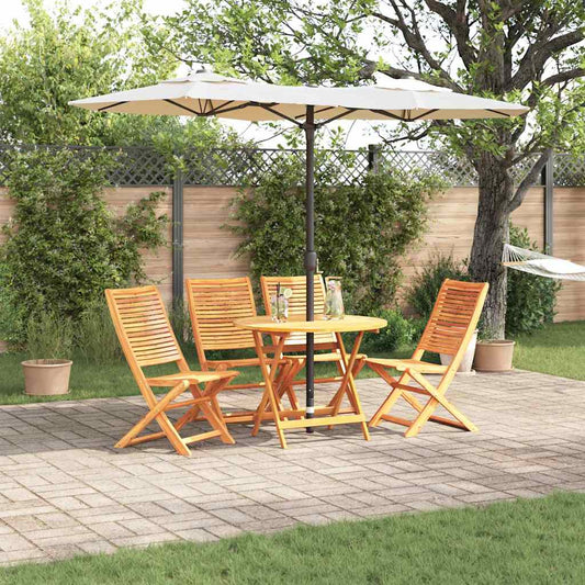 Garden Dining Set 5 pcs Brown Solid Acacia Wood
