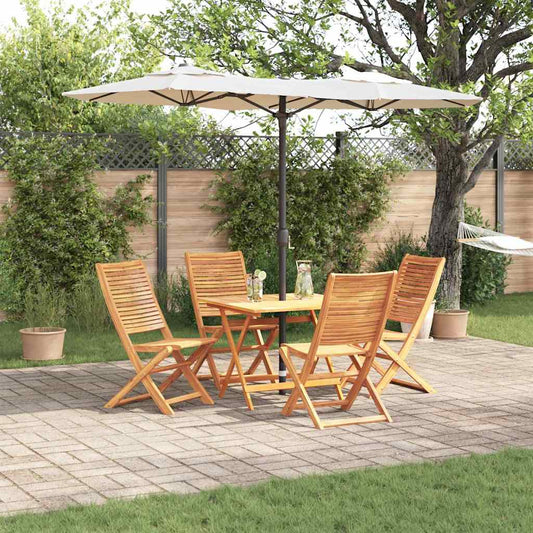 Garden Dining Set 5 pcs Brown Solid Acacia Wood