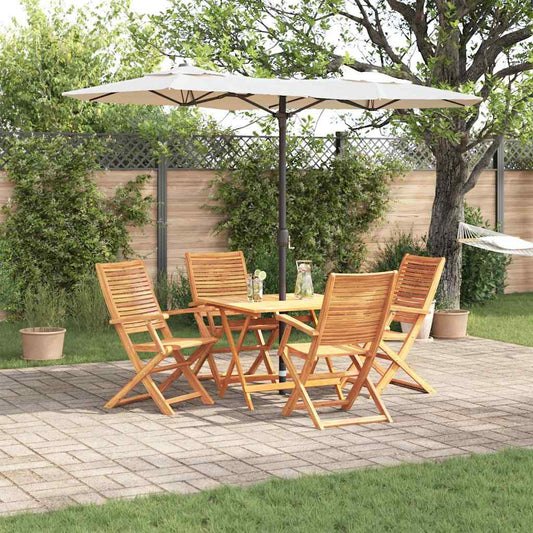 Garden Dining Set 5 pcs Brown Solid Acacia Wood