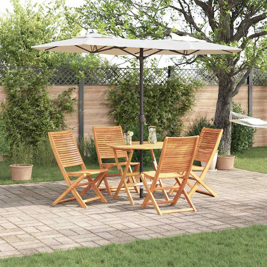 Garden Dining Set 5 pcs Brown Solid Acacia Wood