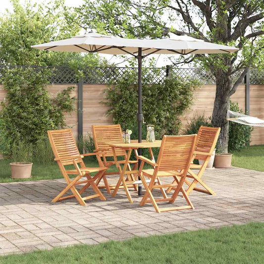 Garden Dining Set 5 pcs Brown Solid Acacia Wood