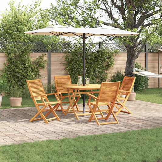 Garden Dining Set 5 pcs Brown Solid Acacia Wood