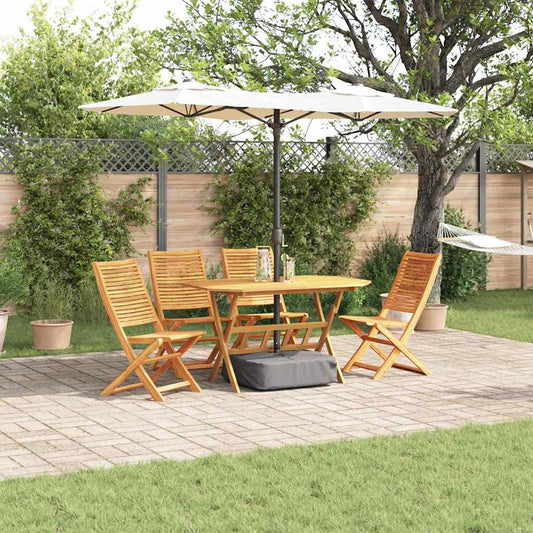Garden Dining Set 5 pcs Brown Solid Acacia Wood