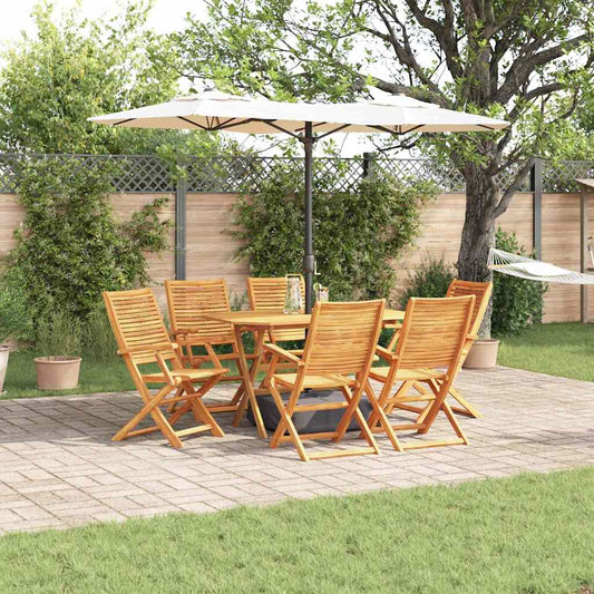 Garden Dining Set 7 pcs Brown Solid Acacia Wood