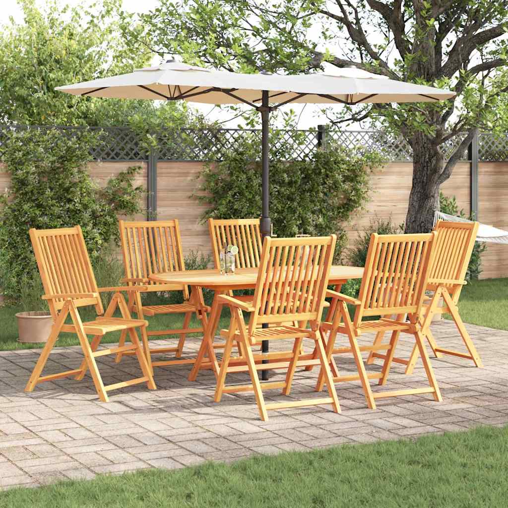 Garden Dining Set 7 pcs Brown Solid Acacia Wood