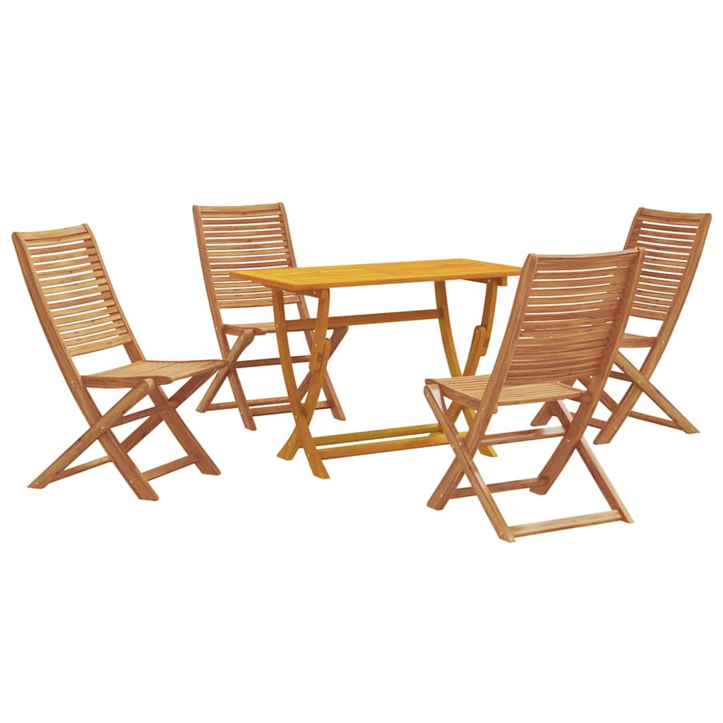 Garden Dining Set 5 pcs Brown Solid Acacia Wood