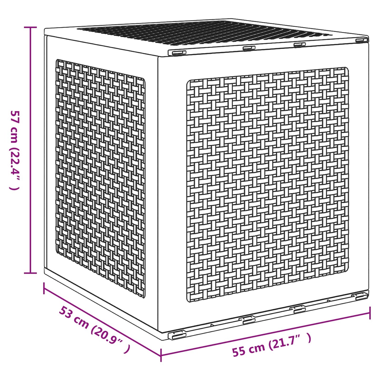 Storage Box Anthracite 55 x 53 x 57 cm Polypropylene