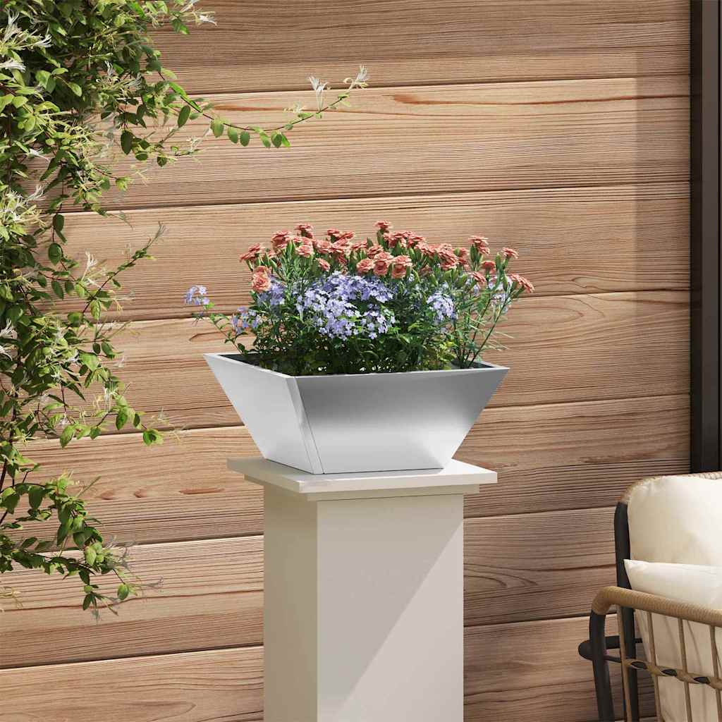 Garden Planter 5 pcs Silver 35 x 35 x 15 cm Galvanised Steel