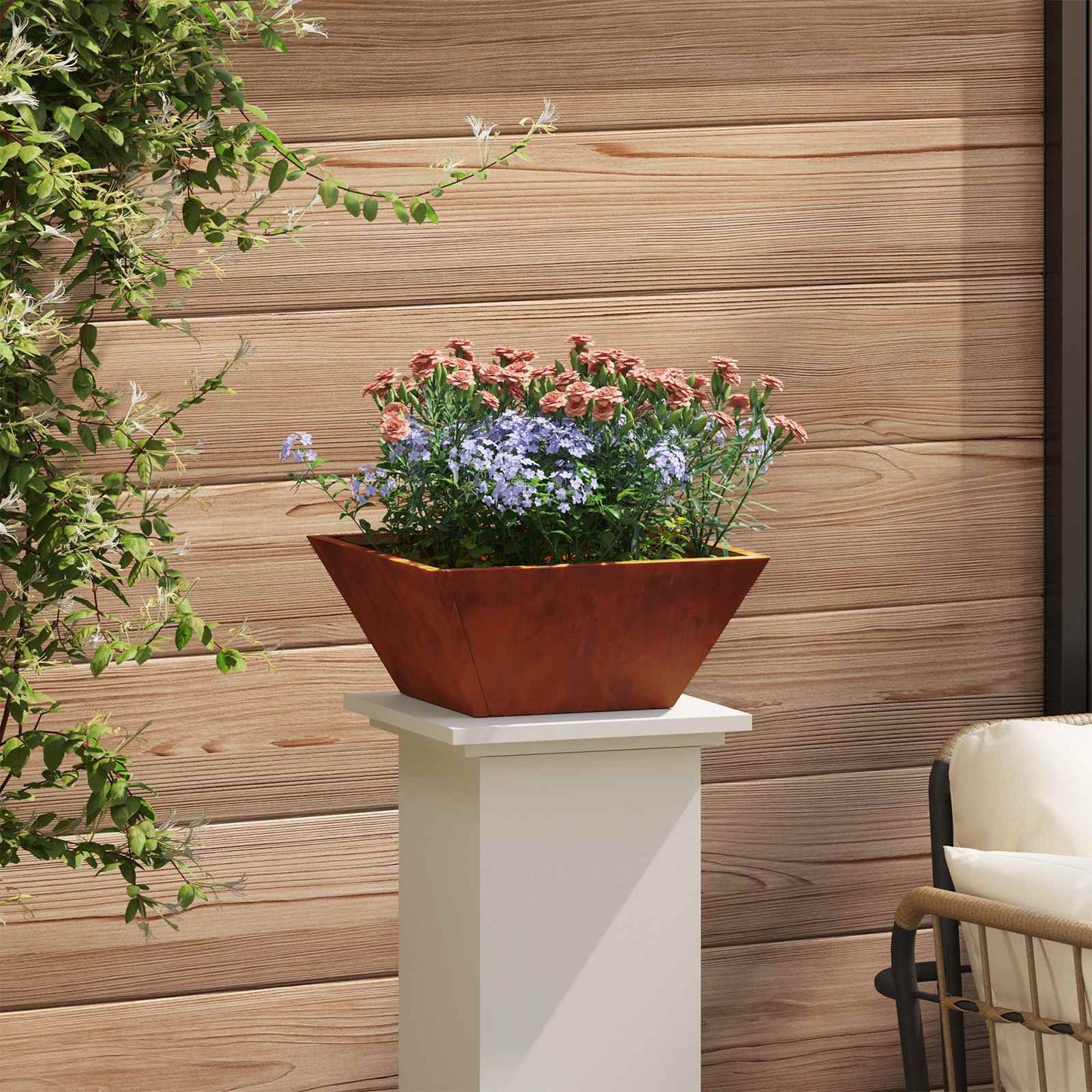 Garden Planter 5 pcs Rusty 35 x 35 x 15 cm Weathering Steel
