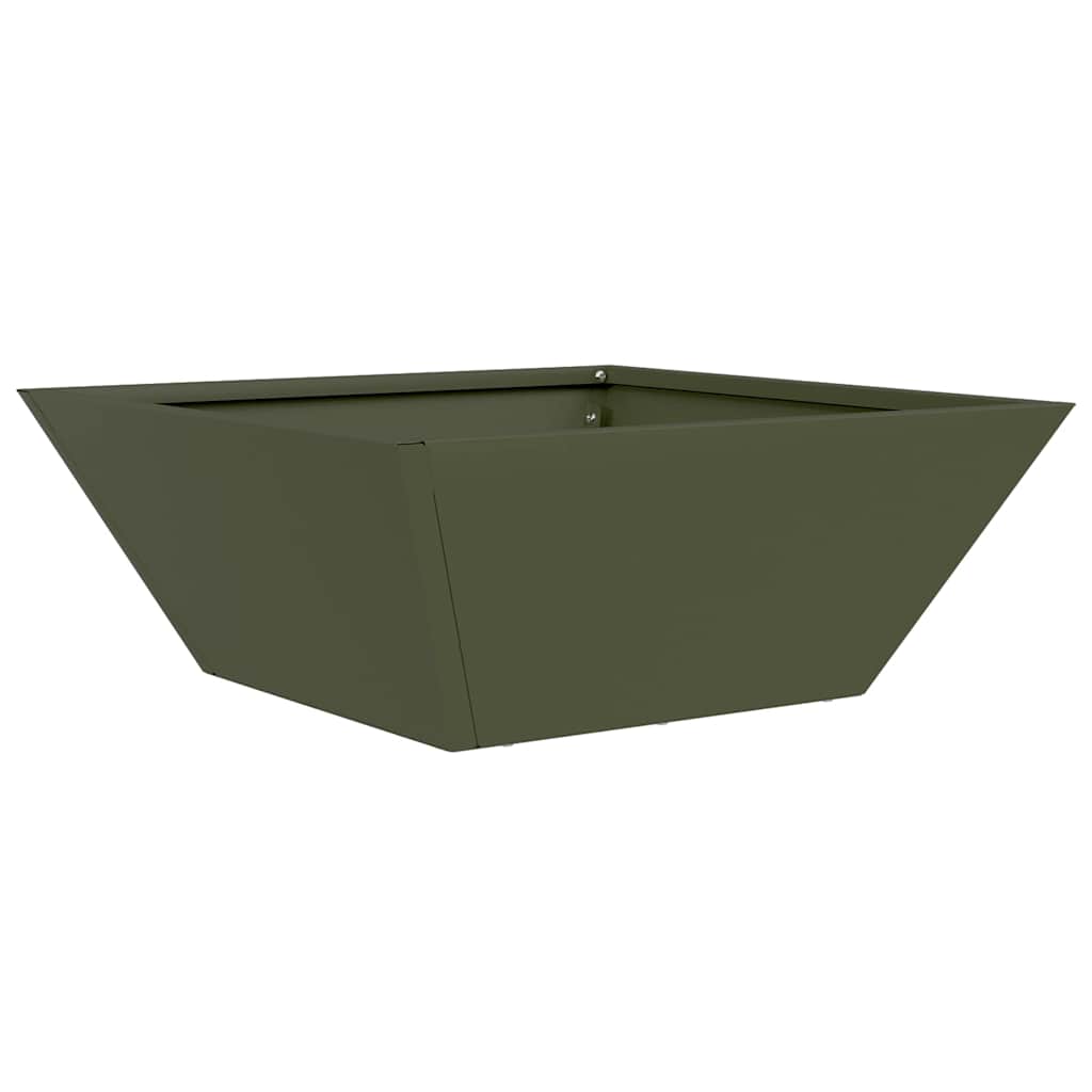 Garden Planter Olive Green 40 x 40 x 15 cm Cold-rolled Steel