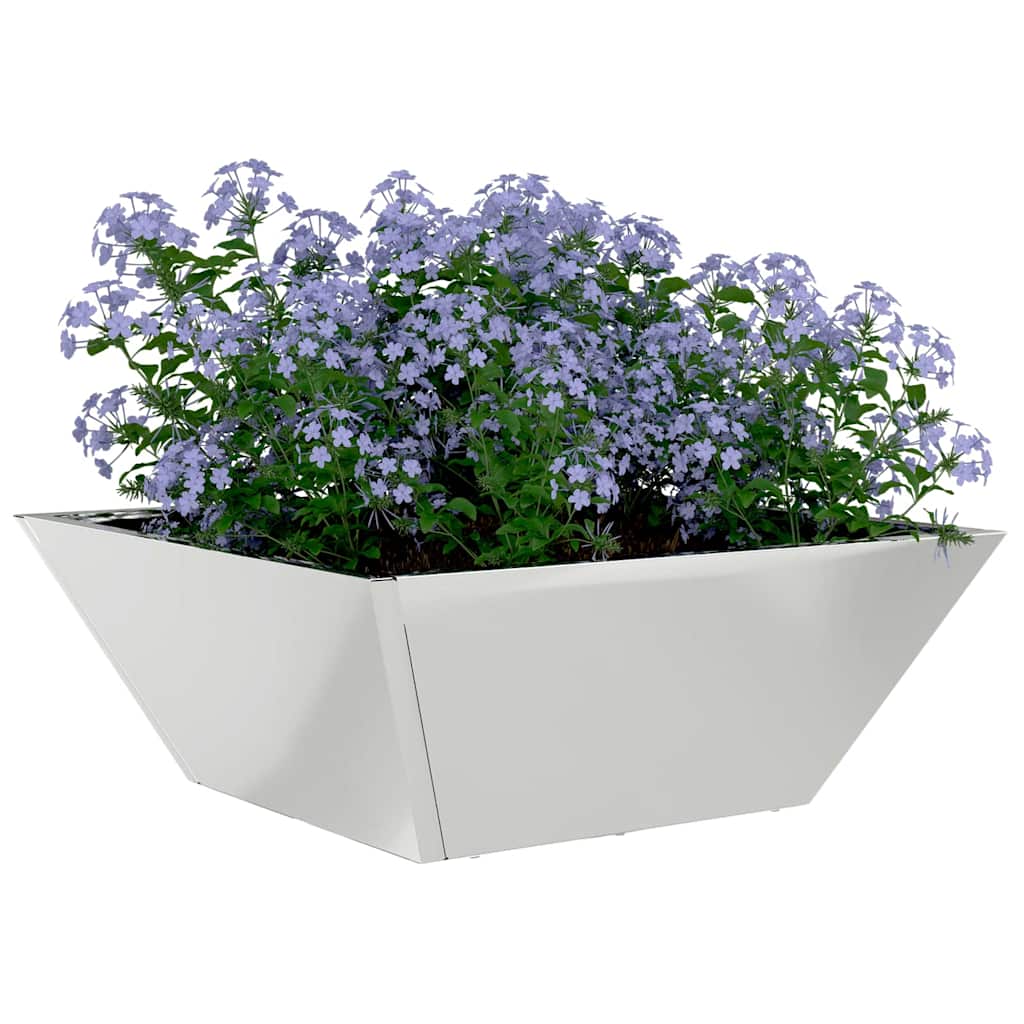 Garden Planter Silver 40 x 40 x 15 cm Galvanised Steel