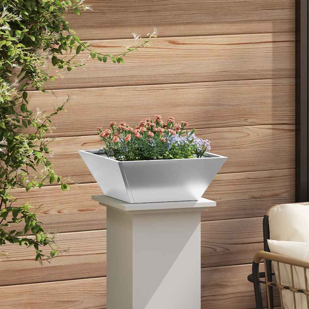 Garden Planter 5 pcs Silver 40 x 40 x 15 cm Galvanised Steel