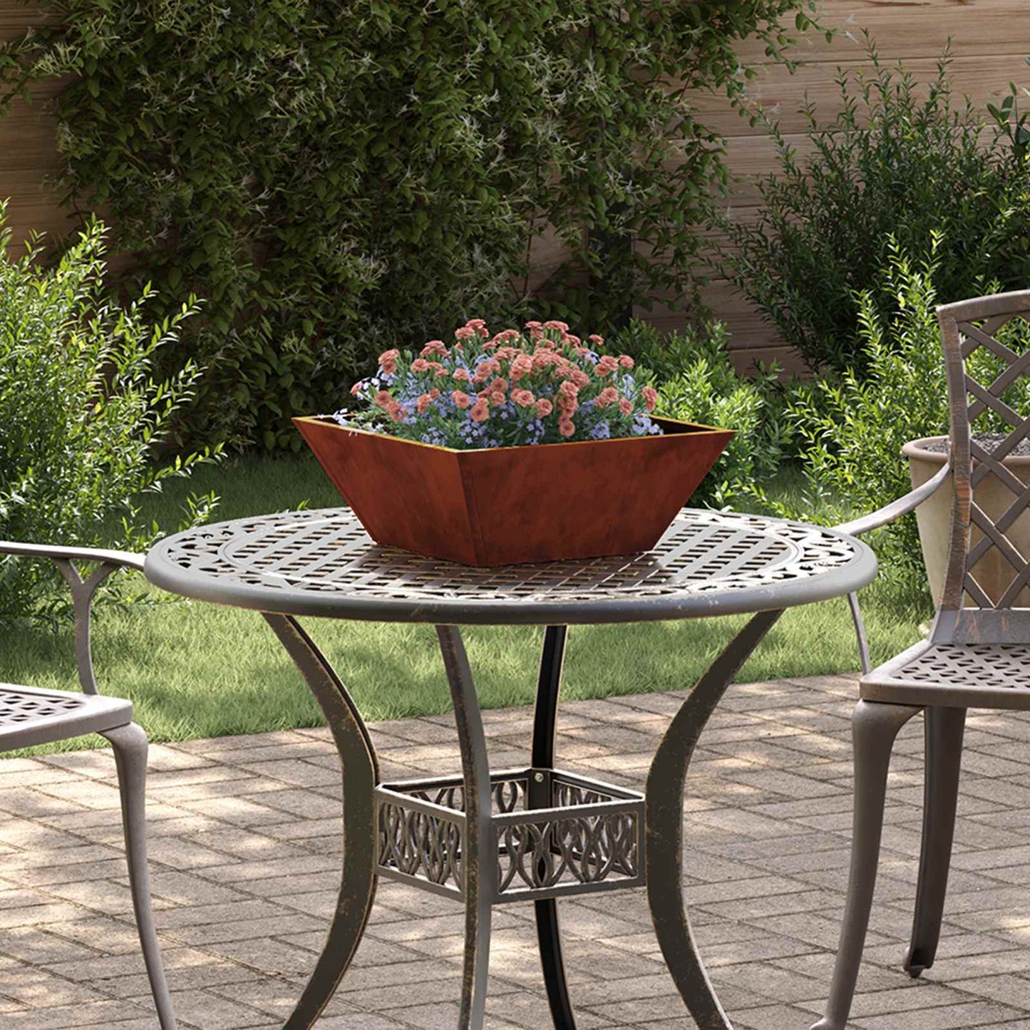 Garden Planter 5 pcs Rusty 40 x 40 x 15 cm Weathering Steel