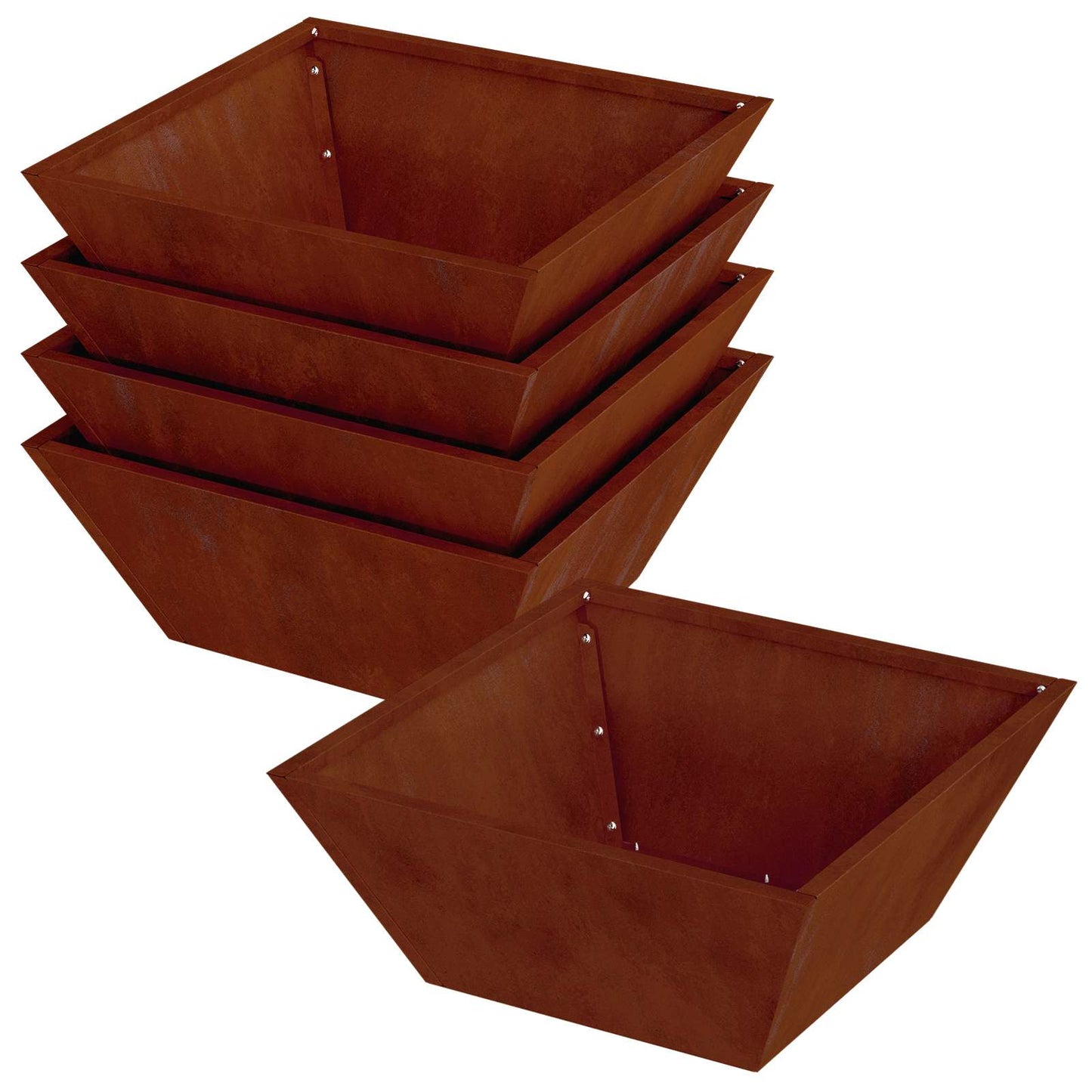 Garden Planter 5 pcs Rusty 40 x 40 x 15 cm Weathering Steel