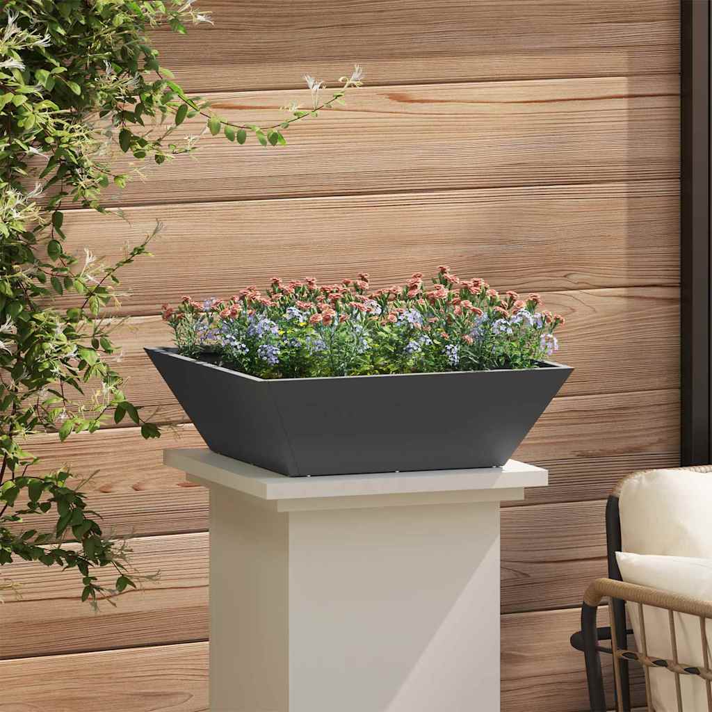 Garden Planter Black 50 x 50 x 15 cm Cold-rolled Steel