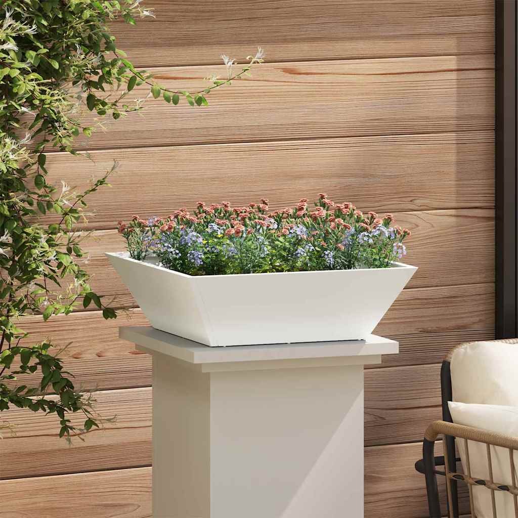 Garden Planter White 50 x 50 x 15 cm Cold-rolled Steel