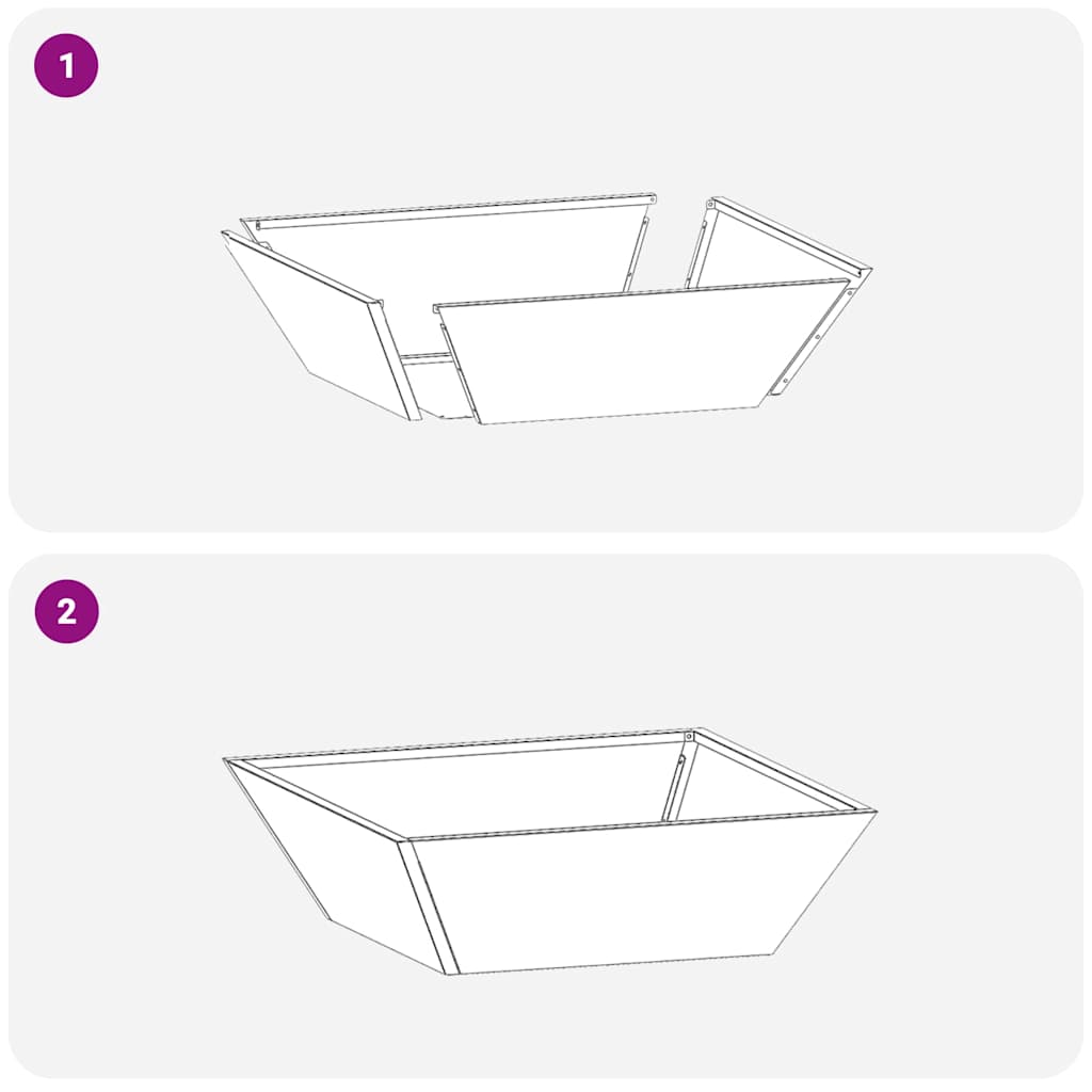 Garden Planter 5 pcs White 50 x 50 x 15 cm Cold-rolled Steel