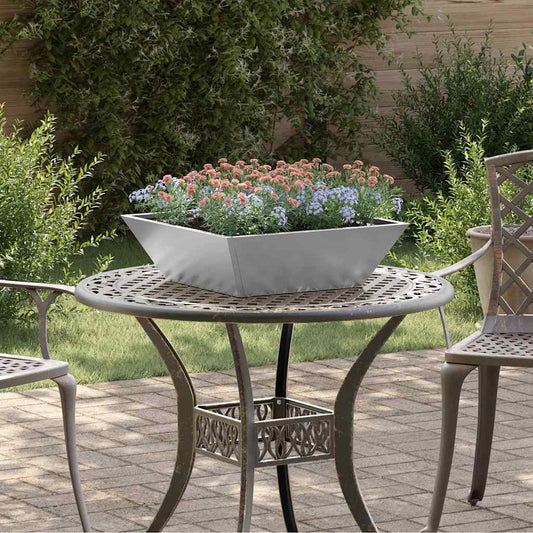 Garden Planter Silver 50 x 50 x 15 cm Galvanised Steel