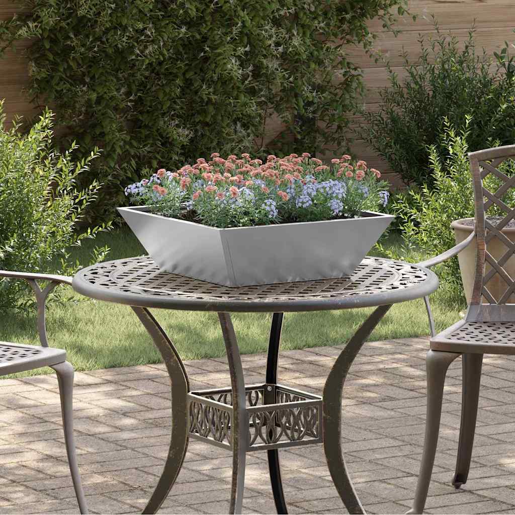 Garden Planter 5 pcs Silver 50 x 50 x 15 cm Galvanised Steel