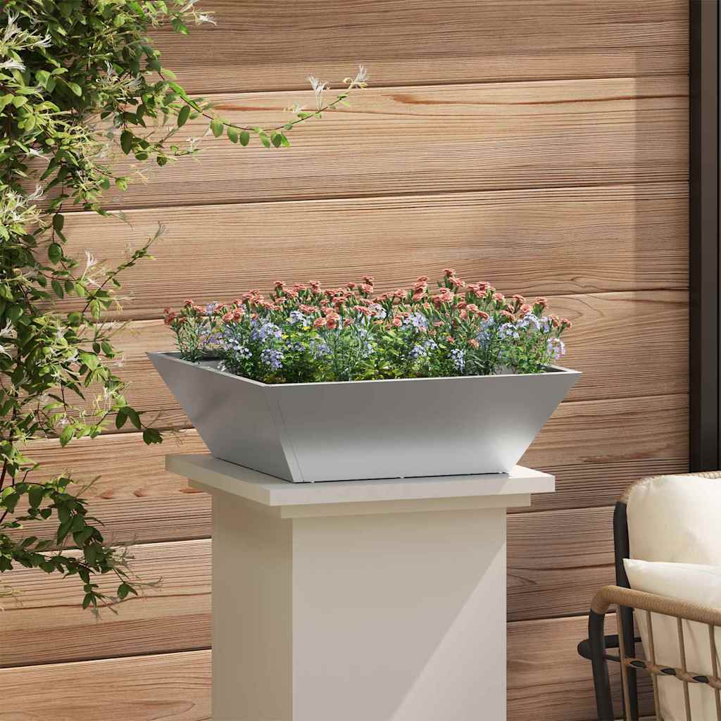 Garden Planter 5 pcs Silver 50 x 50 x 15 cm Galvanised Steel